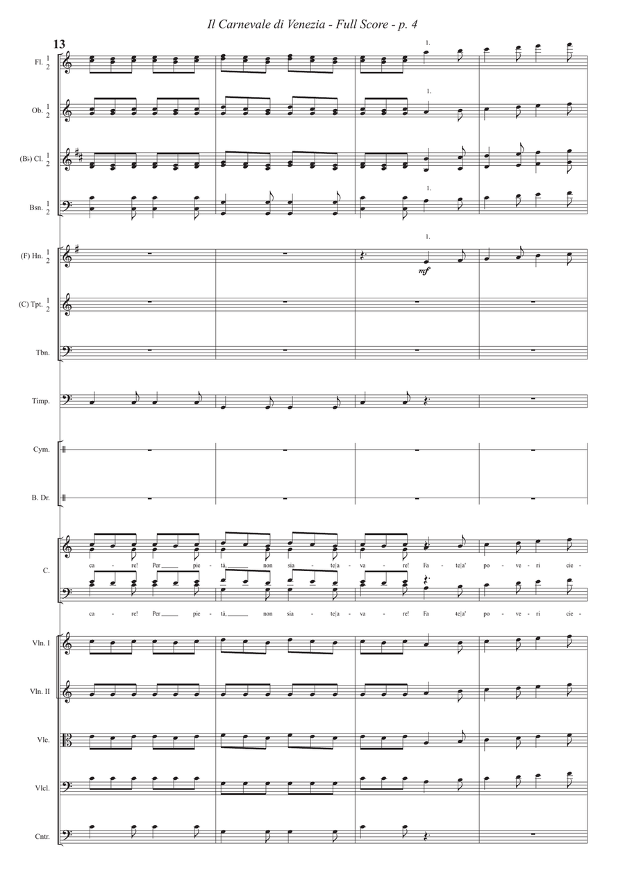 Carnevale di Venezia (with Choir) Choir scores gallery preview page 4