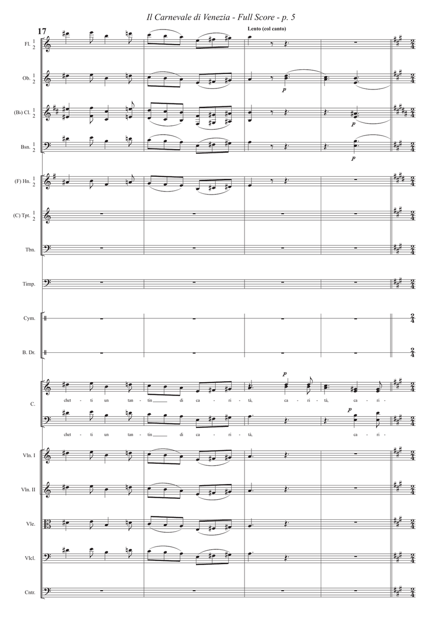 Carnevale di Venezia (with Choir) Choir scores gallery preview page 5