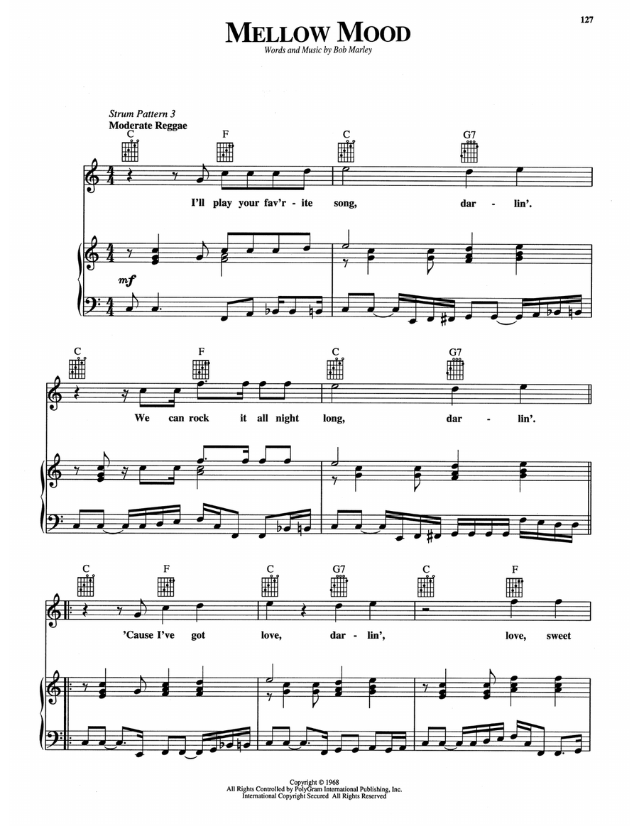 Mellow Mood Mellow Mood Piano, Vocal, Guitar scores gallery preview page 1