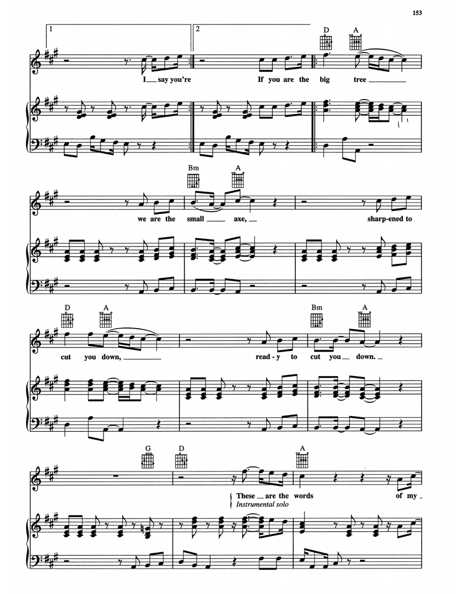 Small Axe Small Axe Piano, Vocal, Guitar scores gallery preview page 2