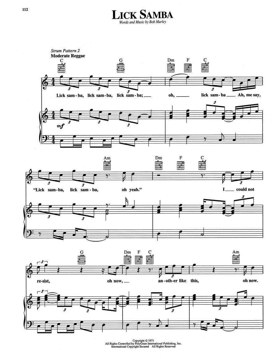 Lick Samba Lick Samba Piano, Vocal, Guitar scores gallery preview page 1