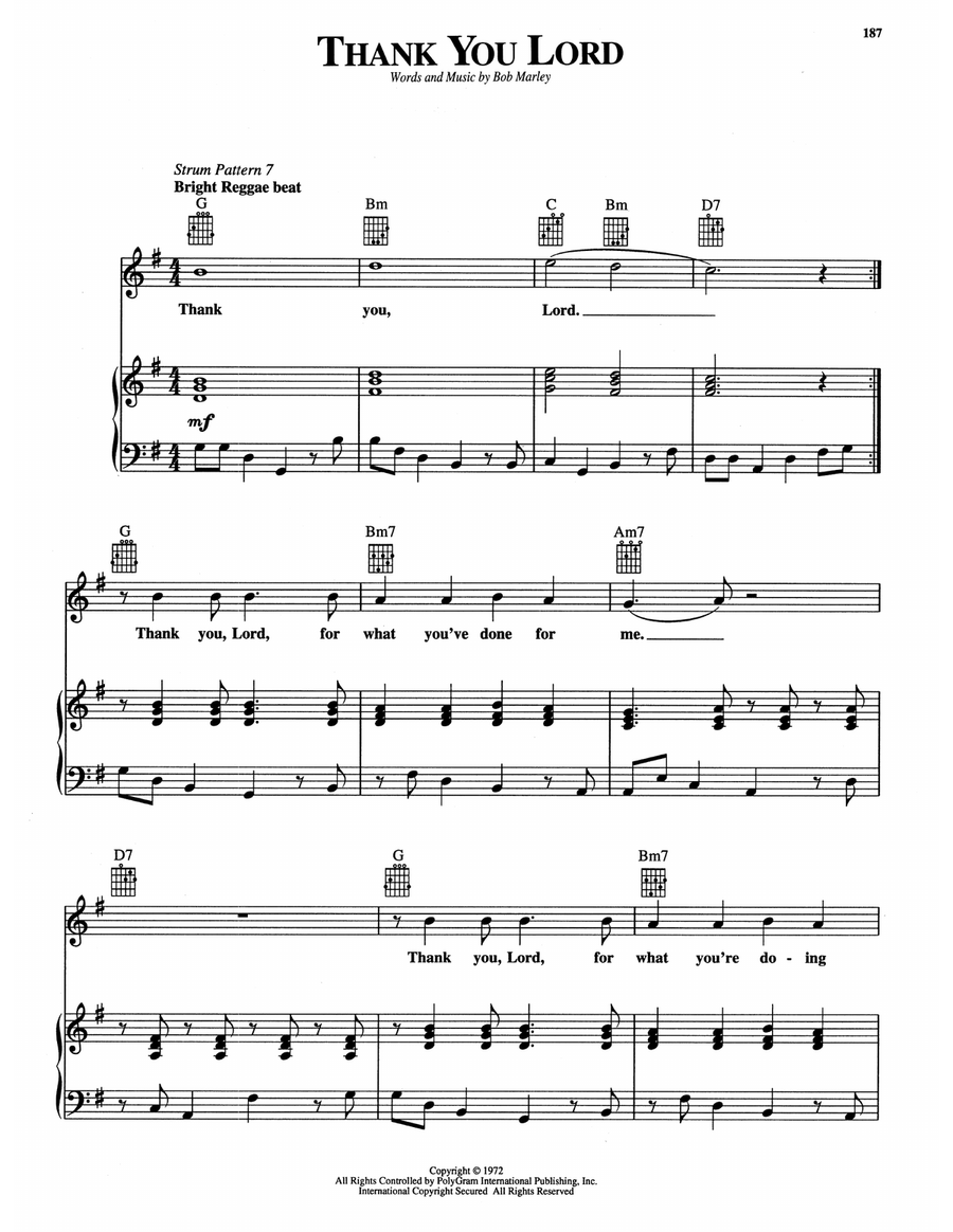 Thank You Lord Thank You Lord Piano, Vocal, Guitar scores gallery preview page 1