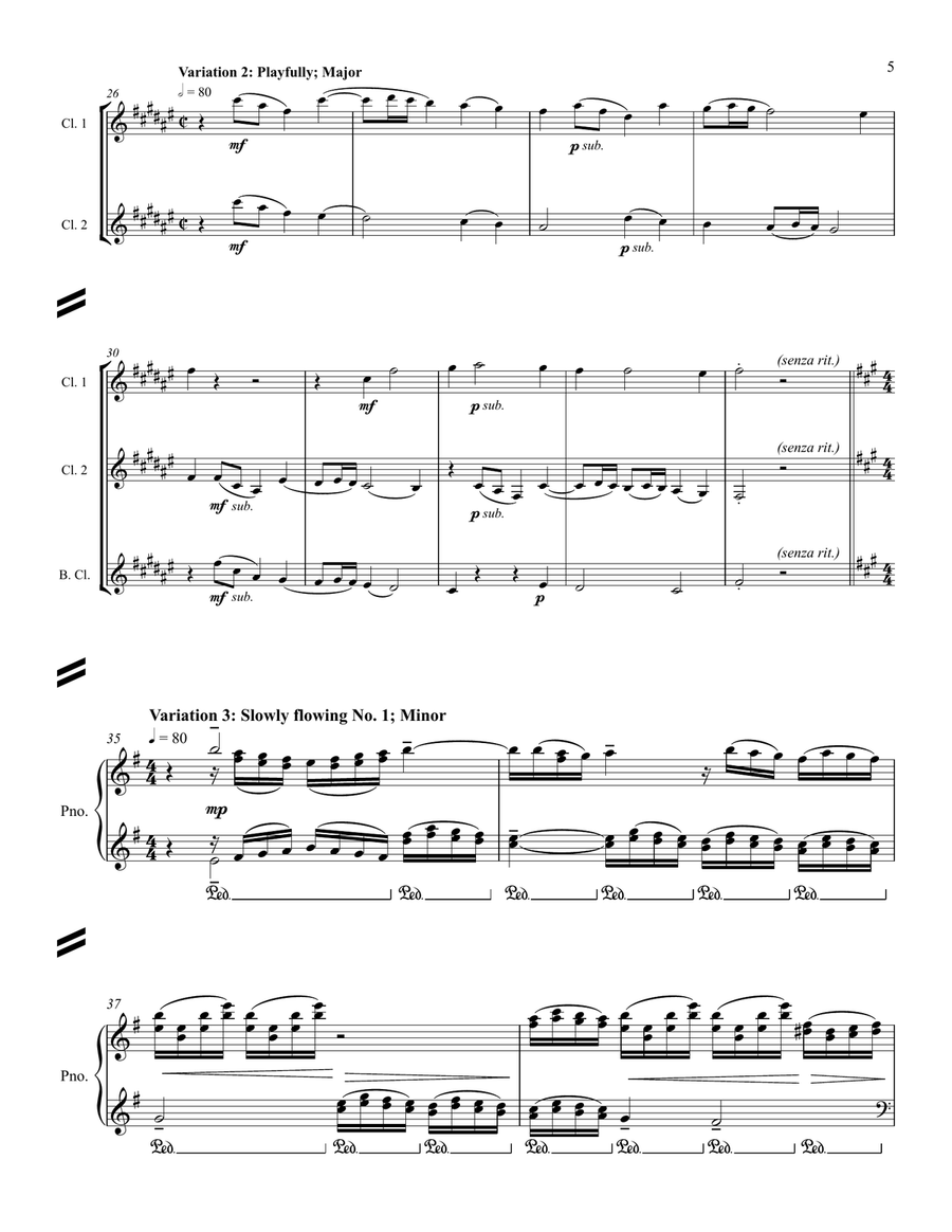 Theme and Thirteen Variations on a Melody by Domenico Scarlatti Small Ensemble scores gallery preview page 5