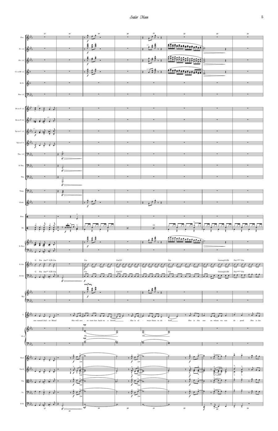 Sailor Moon - Main Title Sailor Moon - Main Title Full Orchestra scores gallery preview page 5