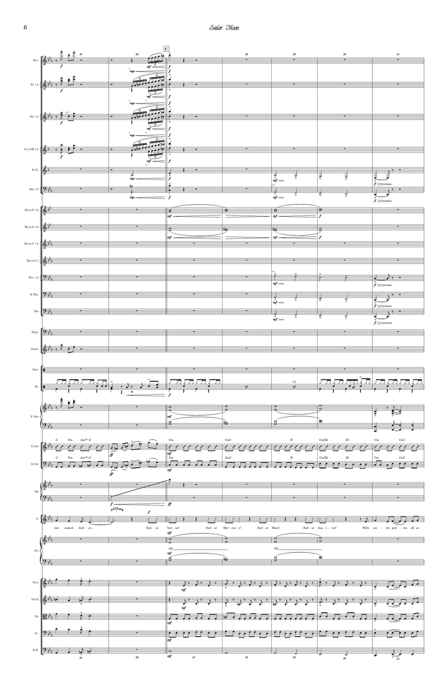 Sailor Moon - Main Title Sailor Moon - Main Title Full Orchestra scores gallery preview page 6