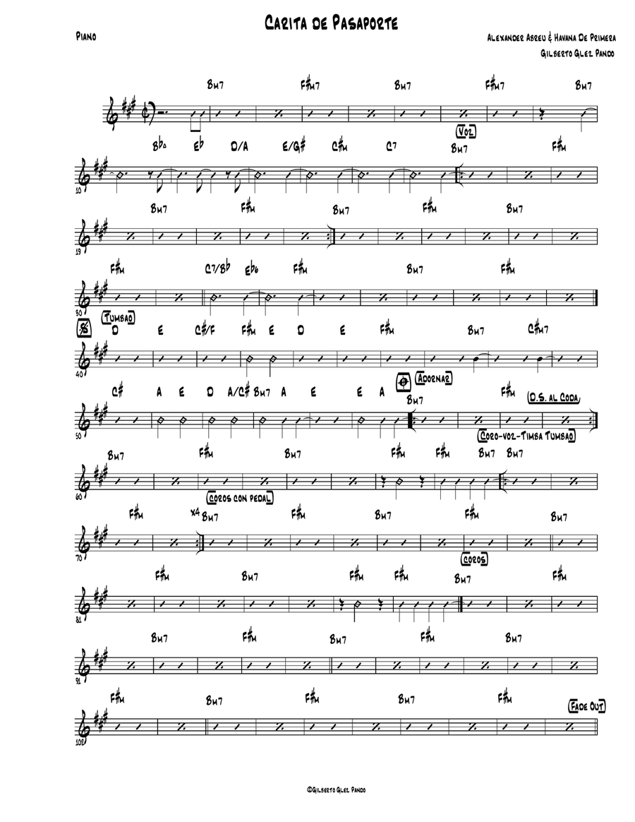 Carita de Pasaporte Carita de Pasaporte A Cappella scores gallery preview page 1