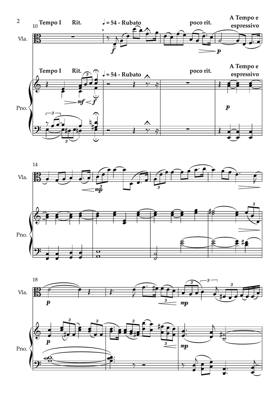 Viola Fantasy Op 73 - Solo Viola plus Piano Reduction part. Chamber Music scores gallery preview page 4