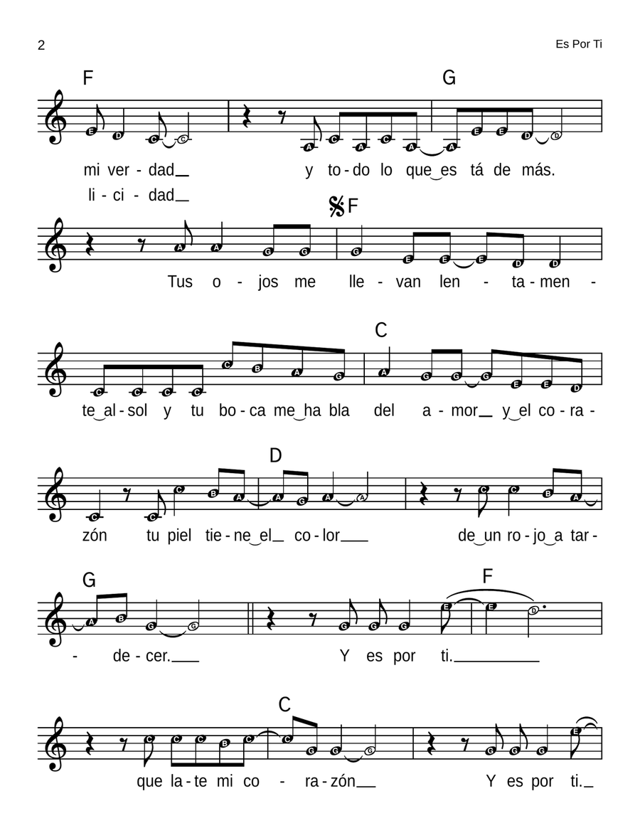 Es Por Ti Piano scores gallery preview page 2