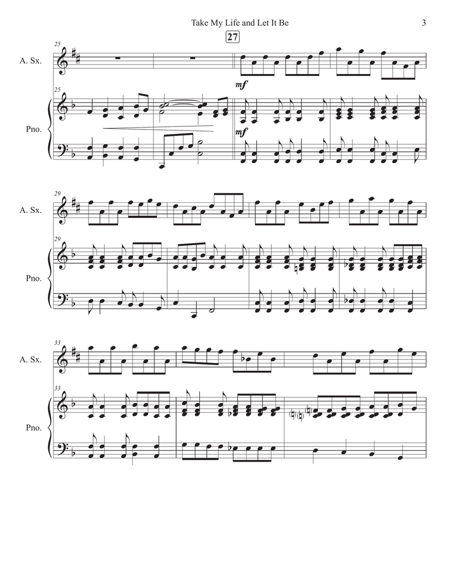Take My Life And Let It Be Alto Saxophone scores gallery preview page 3