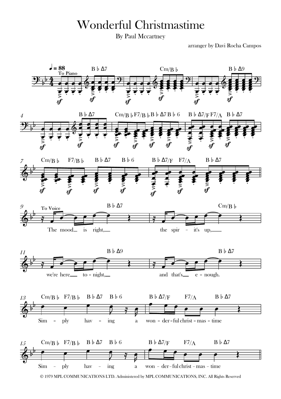 Wonderful Christmastime Wonderful Christmastime Piano scores gallery preview page 1