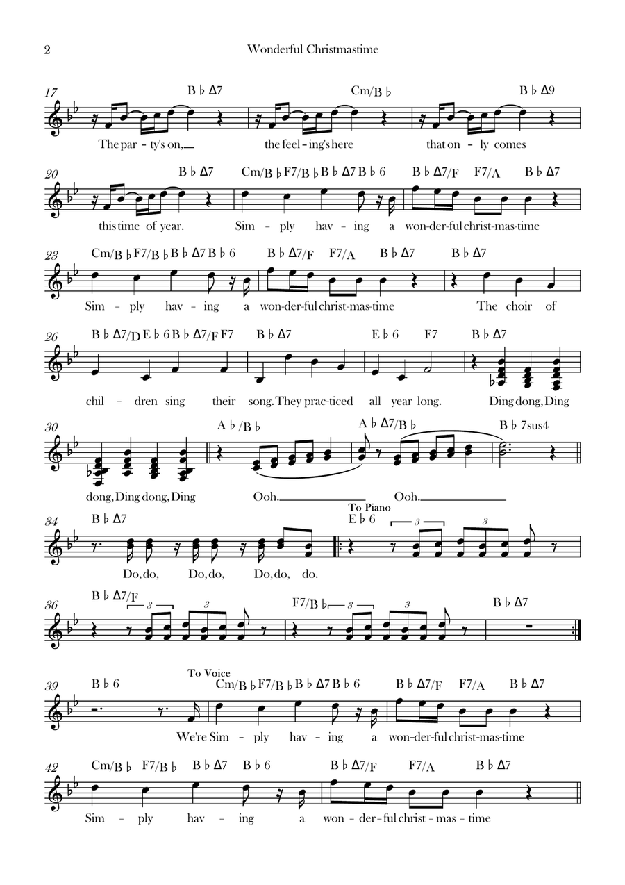 Wonderful Christmastime Wonderful Christmastime Piano scores gallery preview page 2