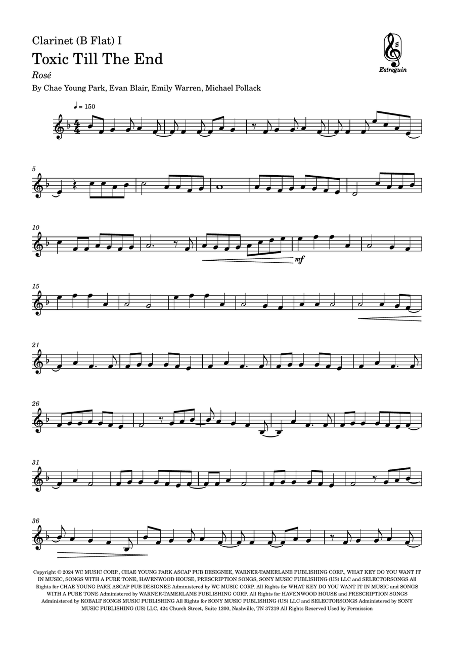 Toxic Till The End Clarinet Duet scores gallery preview page 4