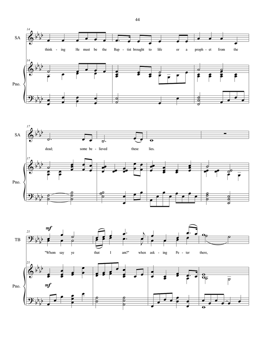 Whom Say Ye That I Am? sacred music for SATB choir 4-Part - Digital Sheet Music page 3