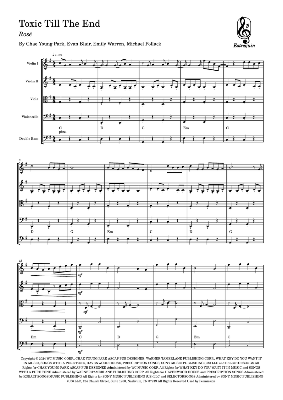 Toxic Till The End String Orchestra scores gallery preview page 1