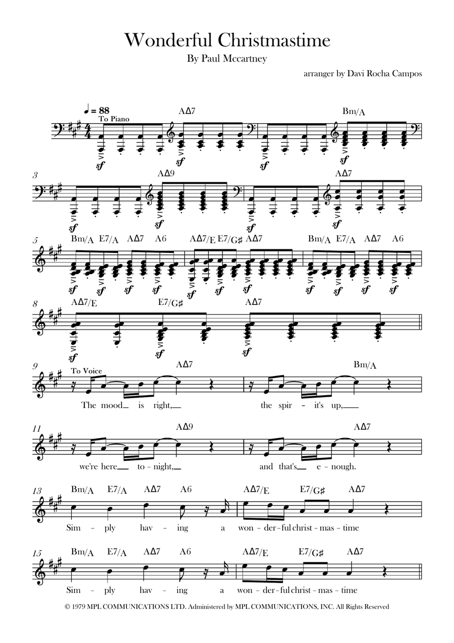 Wonderful Christmastime Wonderful Christmastime Piano scores gallery preview page 1
