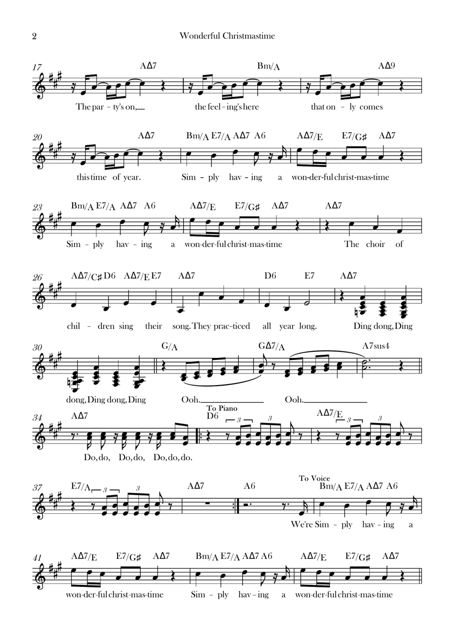 Wonderful Christmastime Wonderful Christmastime Piano scores gallery preview page 2