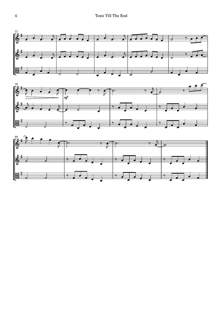 Toxic Till The End String Trio scores gallery preview page 4