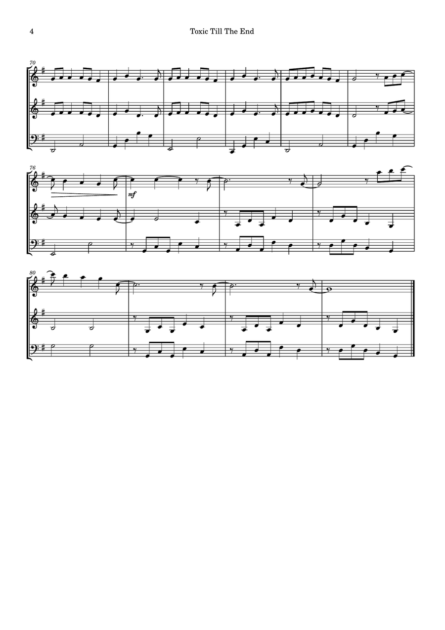 Toxic Till The End String Trio scores gallery preview page 4