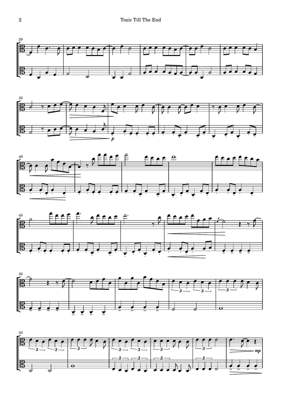 Toxic Till The End String Duet scores gallery preview page 2