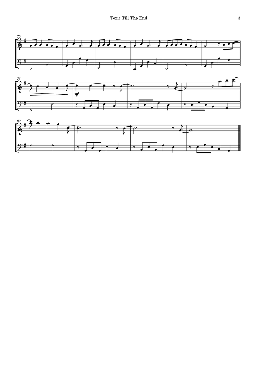 Toxic Till The End String Duet scores gallery preview page 3