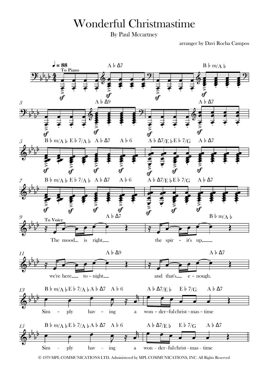 Wonderful Christmastime Wonderful Christmastime Piano scores gallery preview page 1