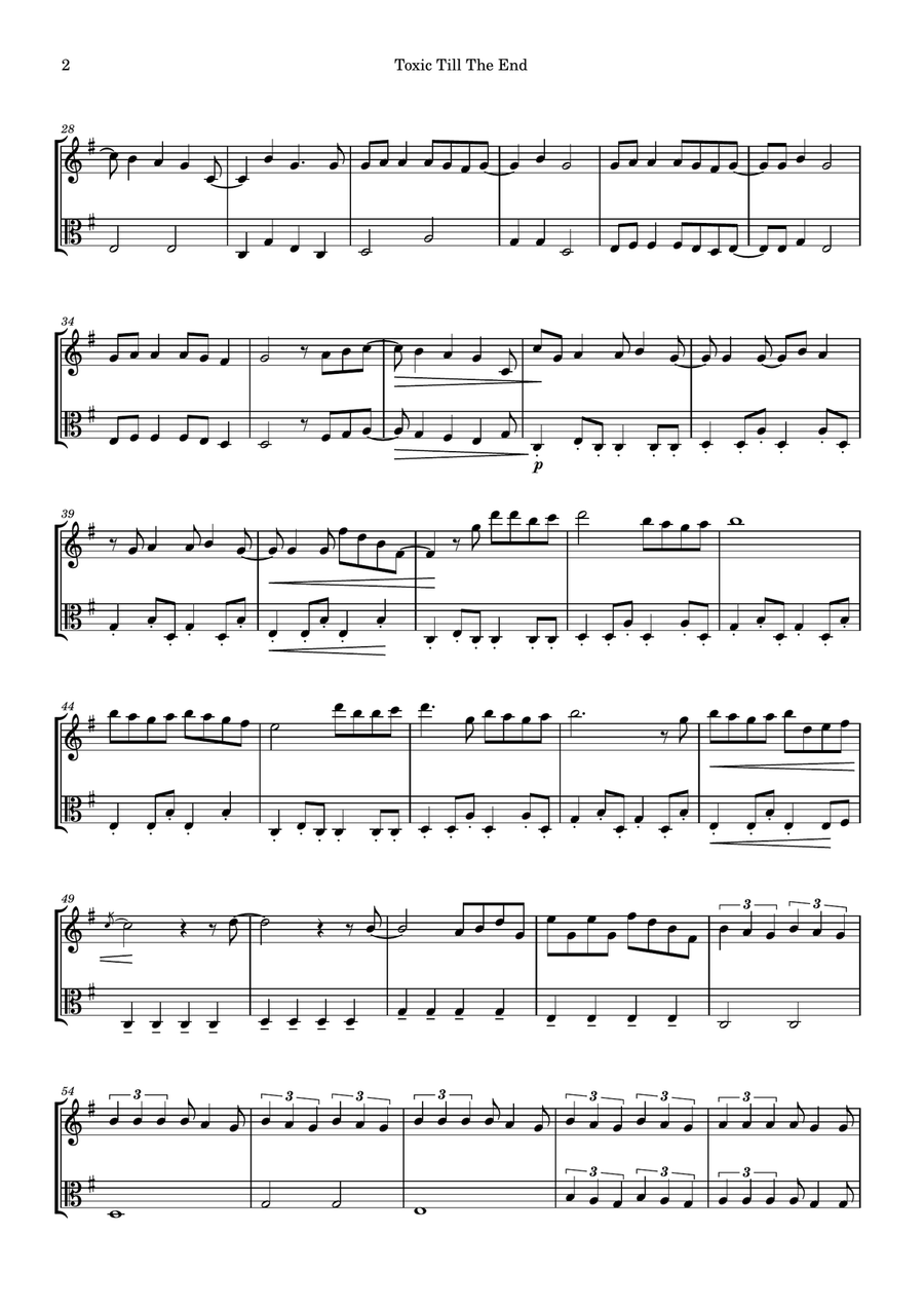 Toxic Till The End String Duet scores gallery preview page 2