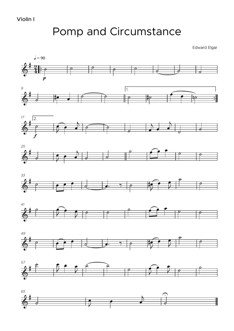 Pomp and Circumstance Pomp and Circumstance String Quartet scores gallery preview page 4