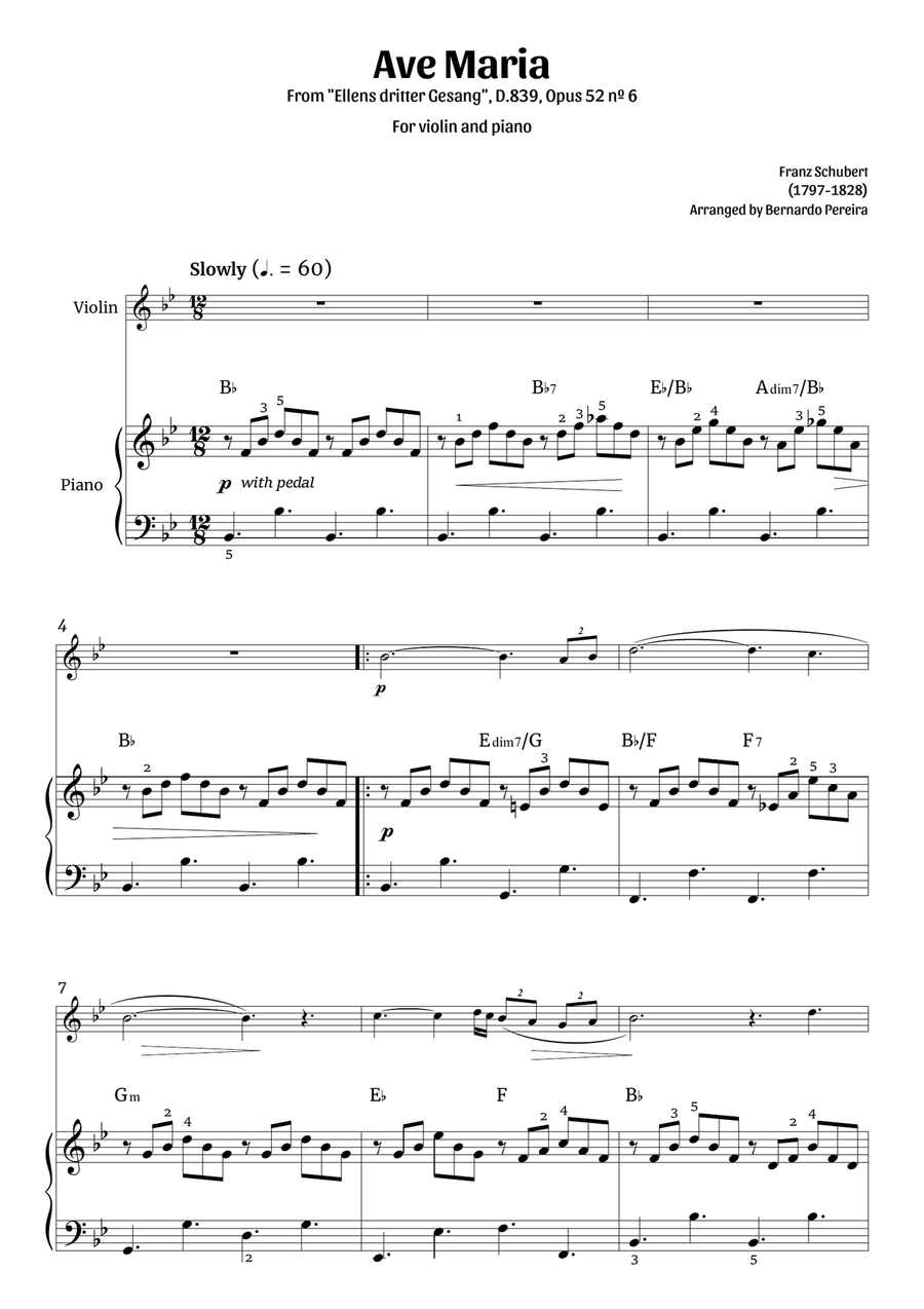 Ave Maria (violin and piano) Violin Solo scores gallery preview page 1