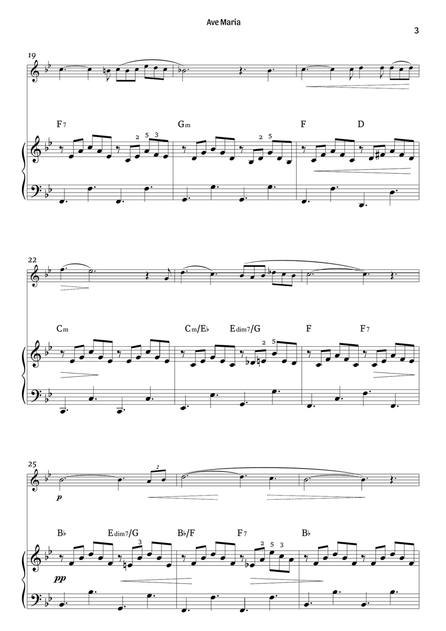 Ave Maria (violin and piano) Violin Solo scores gallery preview page 3