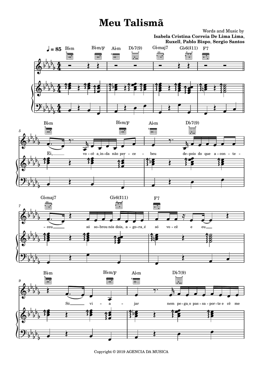 Meu Talisma Meu Talisma Piano, Vocal scores gallery preview page 1