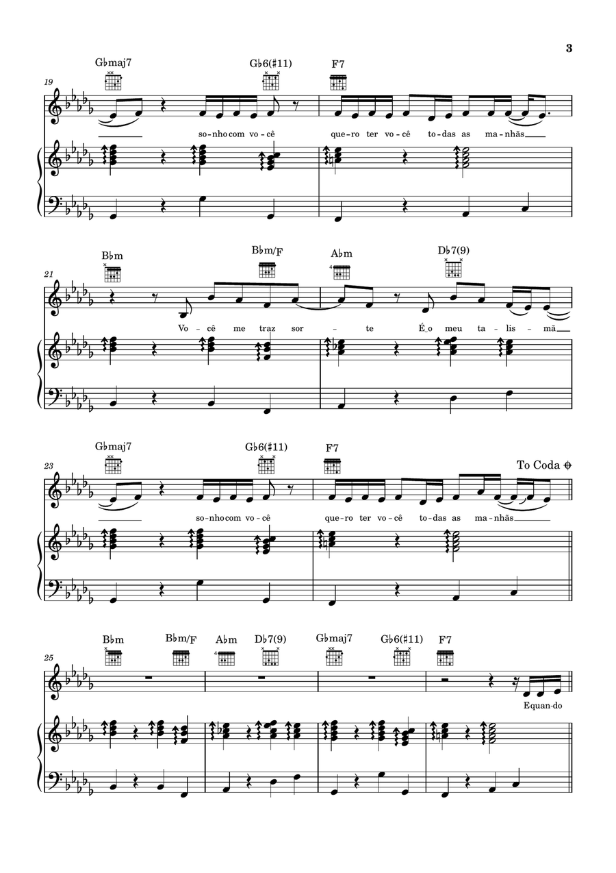 Meu Talisma Meu Talisma Piano, Vocal scores gallery preview page 3