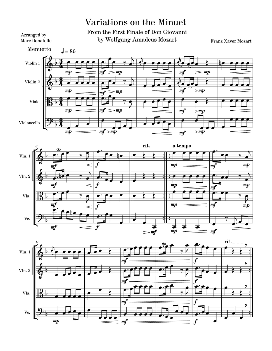 Variations on a Theme of the First Finale of 