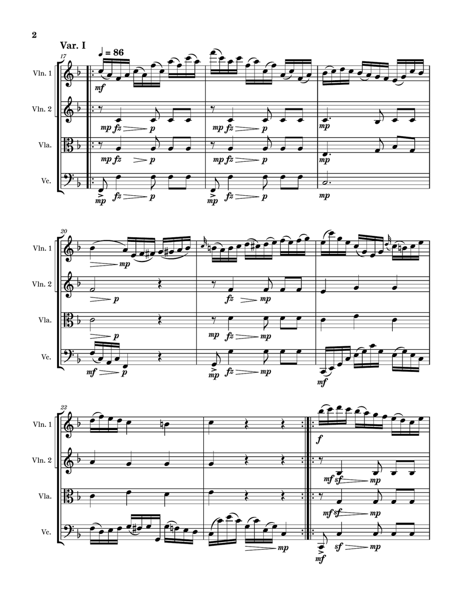 Variations on a Theme of the First Finale of 