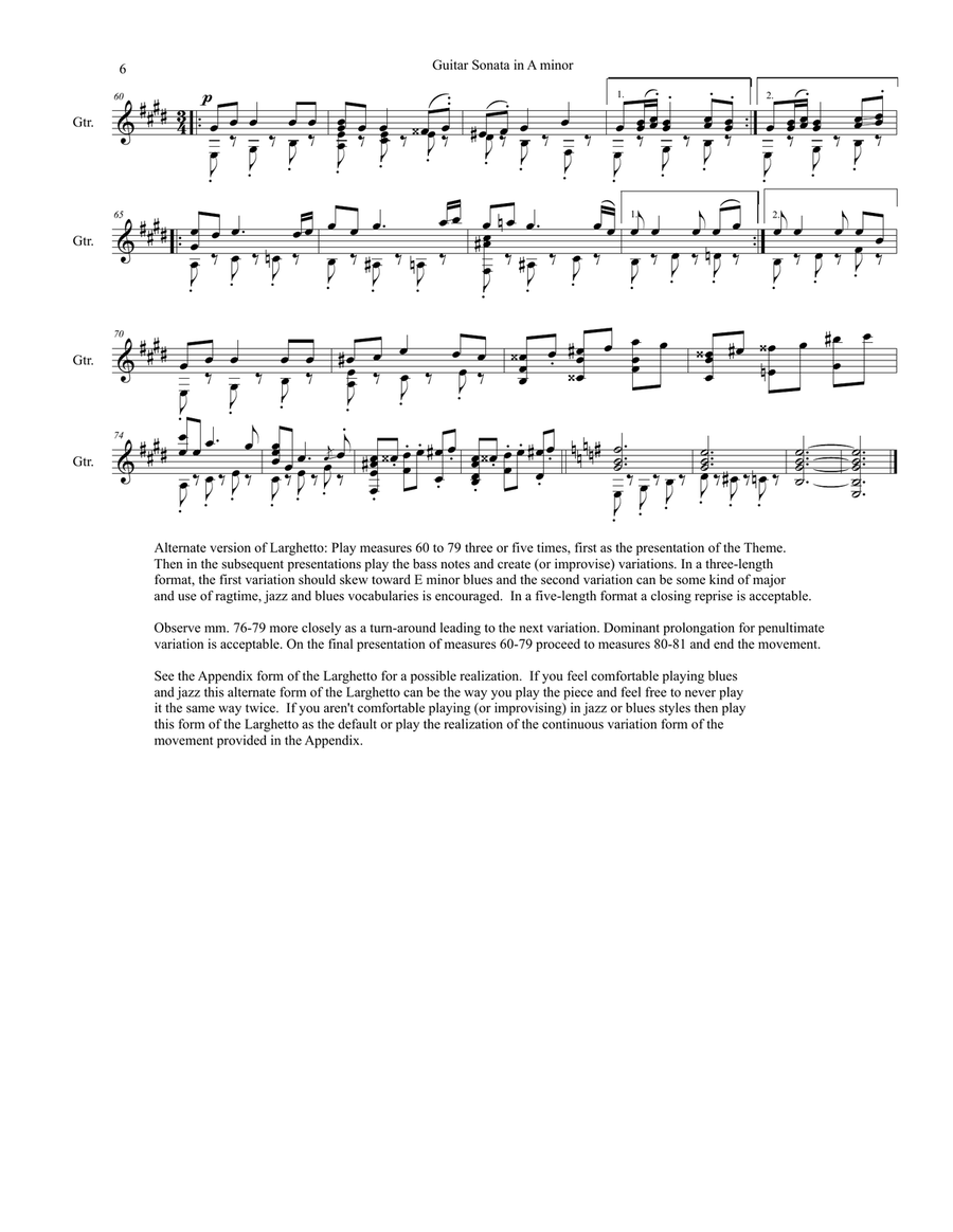 Guitar Sonata in A minor Acoustic Guitar scores gallery preview page 6