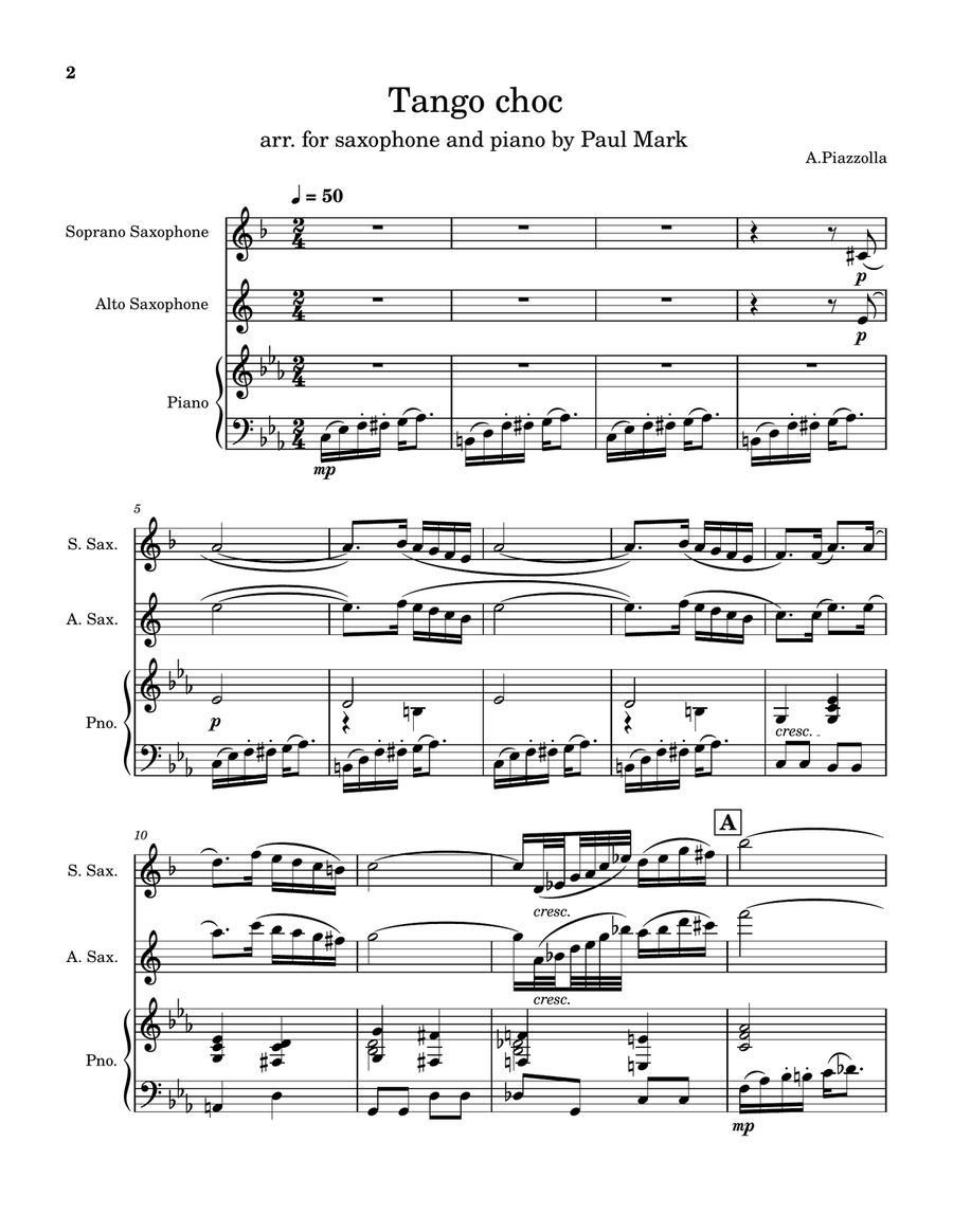Tango choc (Doudou) Tango choc (Doudou) Soprano Saxophone scores gallery preview page 2