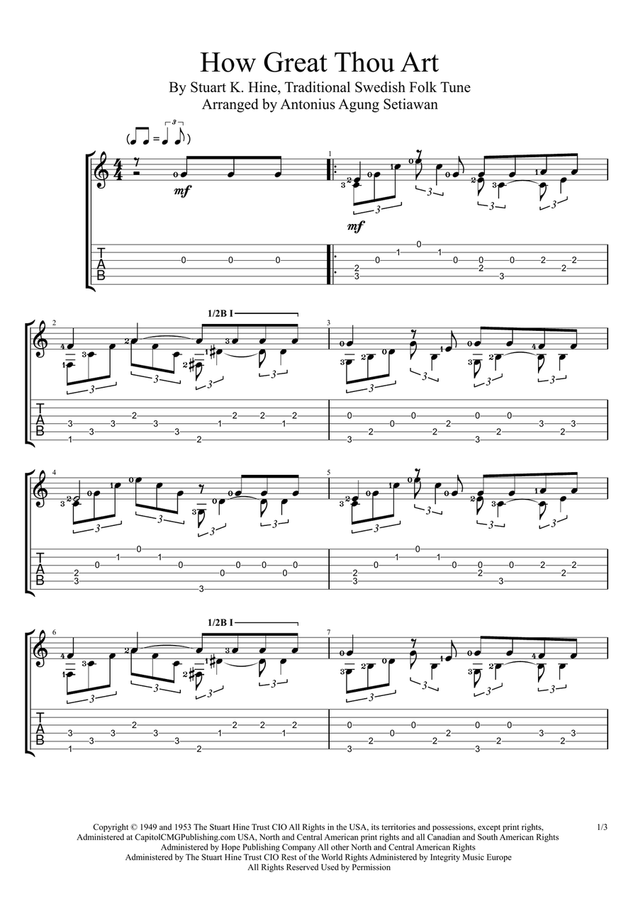 How Great Thou Art How Great Thou Art Acoustic Guitar scores gallery preview page 1