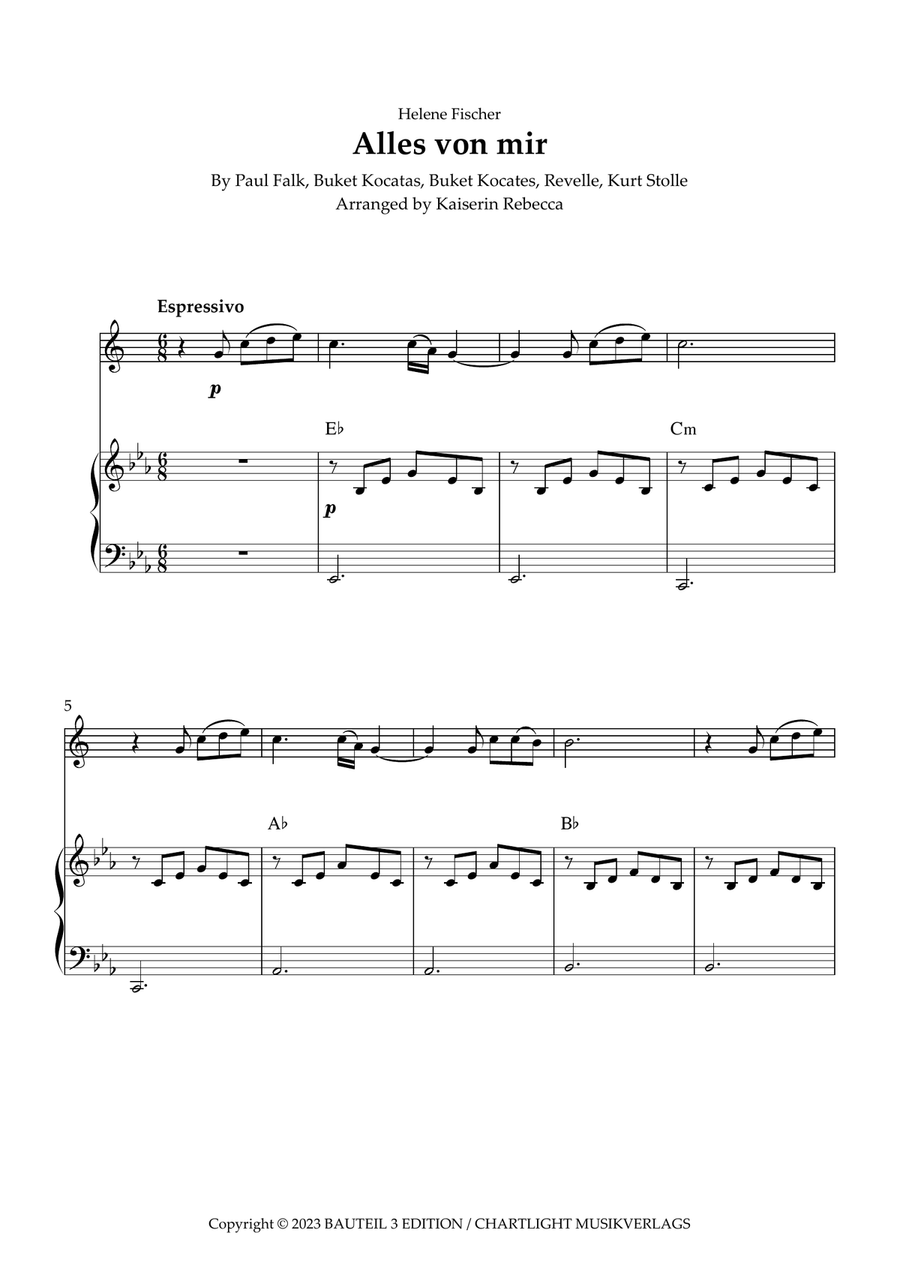Alles Von Mir Alles Von Mir Baritone Saxophone scores gallery preview page 1