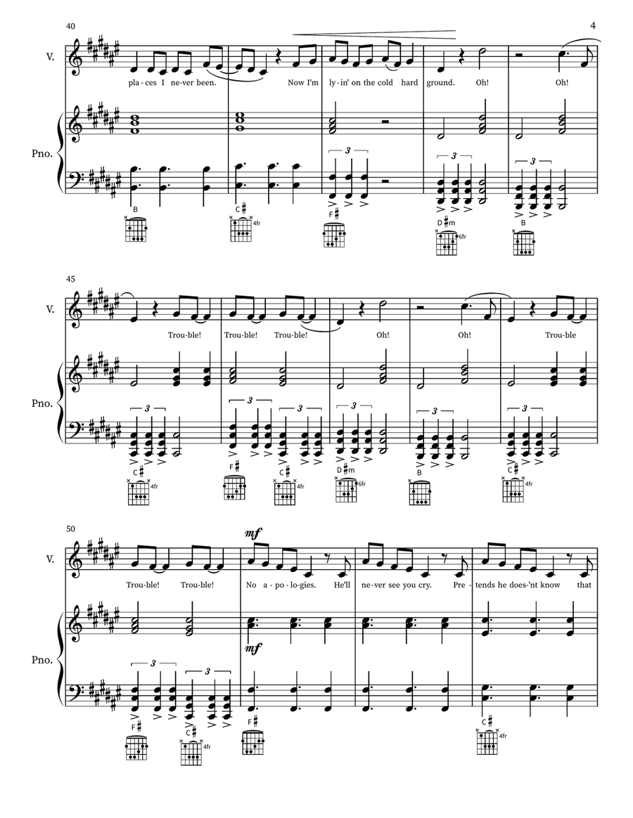 I Knew You Were Trouble I Knew You Were Trouble Piano, Vocal scores gallery preview page 4