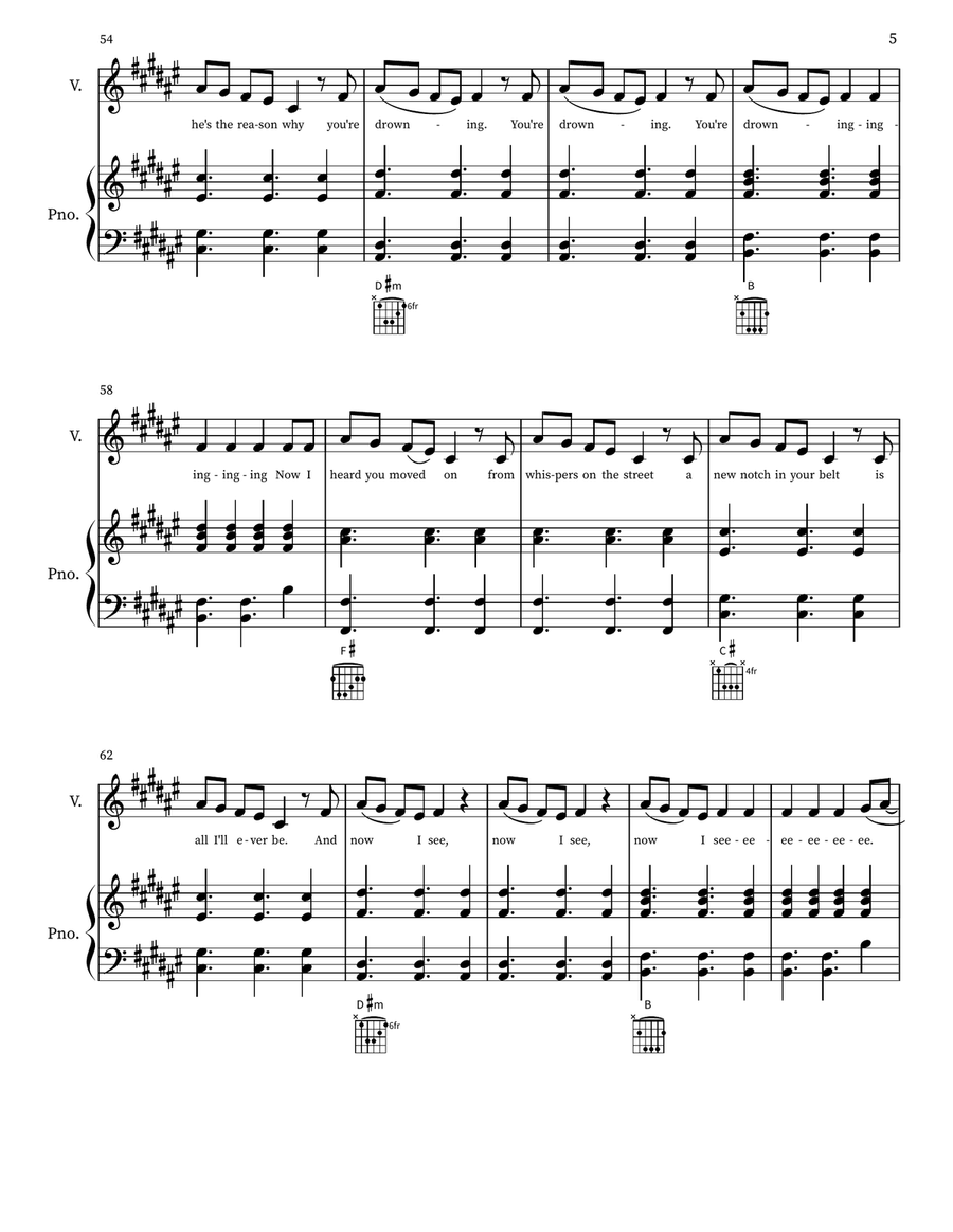 I Knew You Were Trouble I Knew You Were Trouble Piano, Vocal scores gallery preview page 5