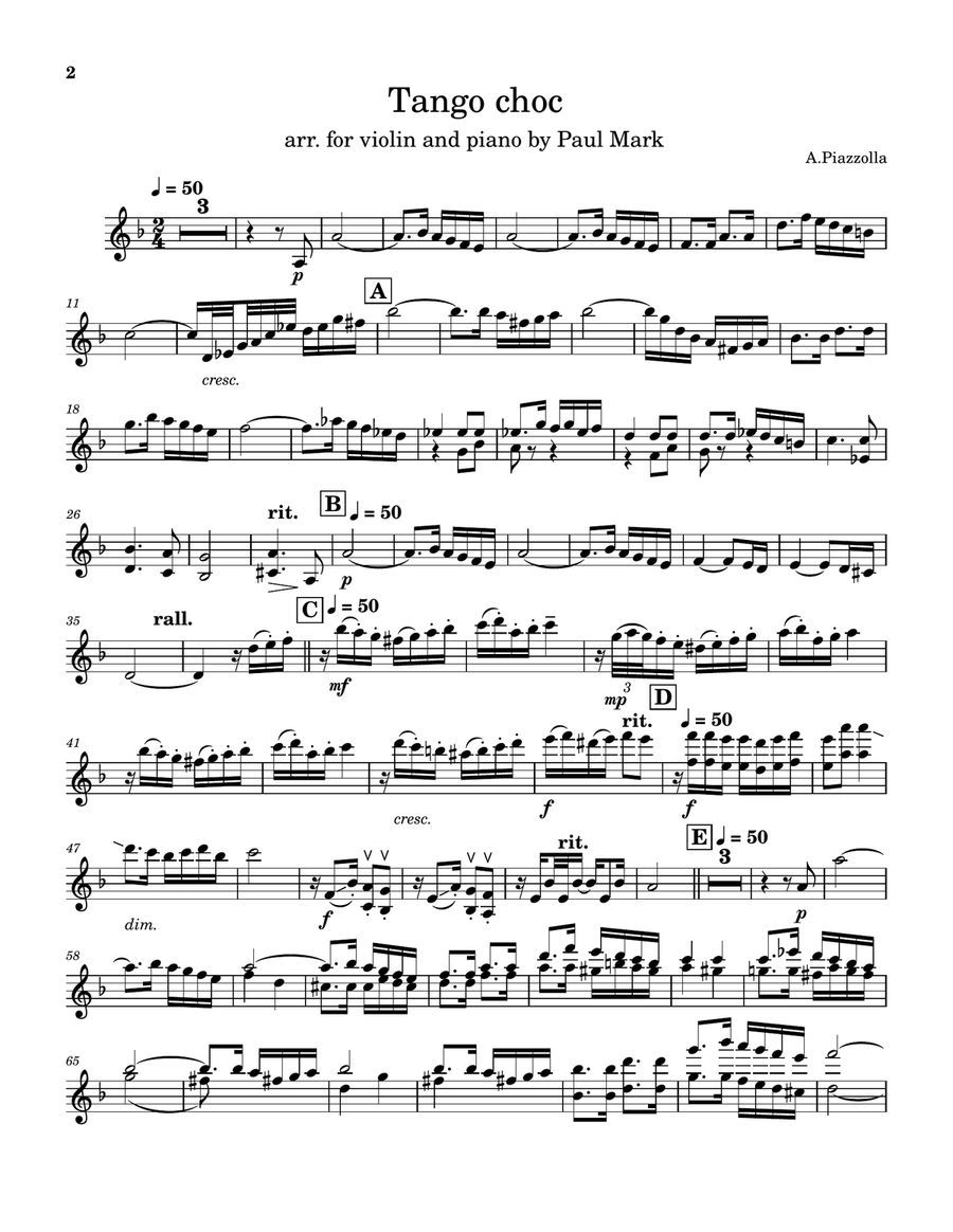 Tango choc (Doudou) Tango choc (Doudou) Violin Solo scores gallery preview page 2