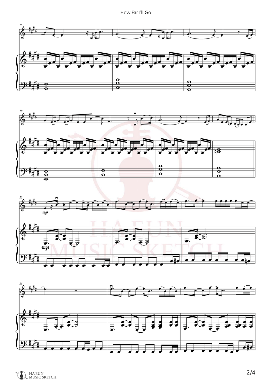 How Far I'll Go Chamber Music scores gallery preview page 2