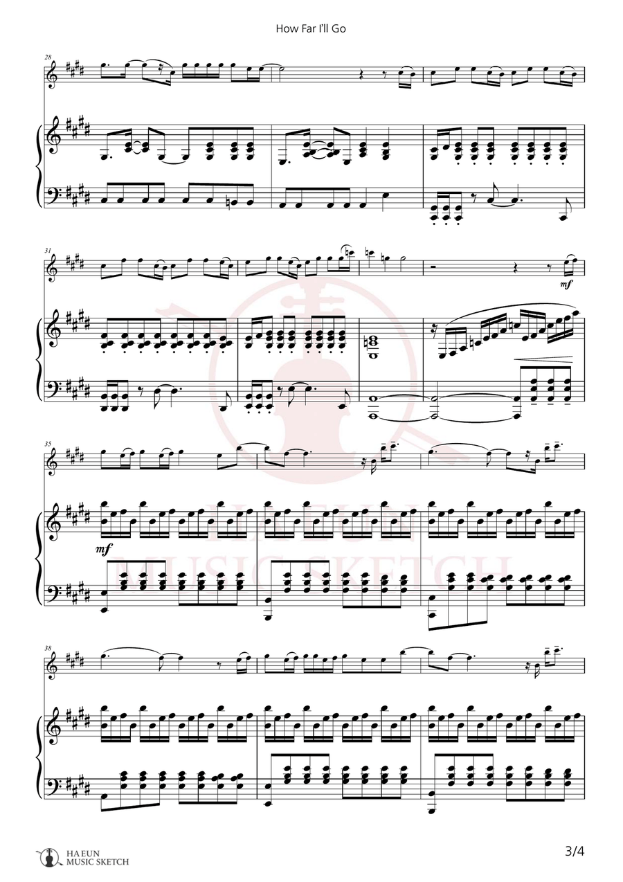 How Far I'll Go Chamber Music scores gallery preview page 3