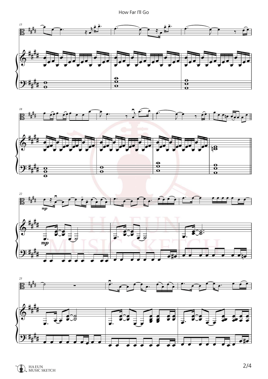 How Far I'll Go Chamber Music scores gallery preview page 2