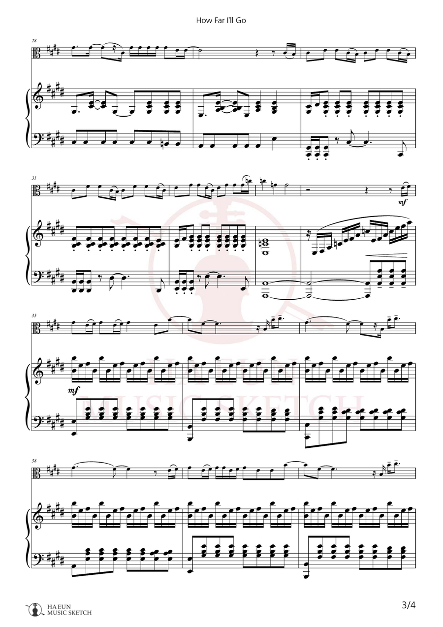 How Far I'll Go Chamber Music scores gallery preview page 3