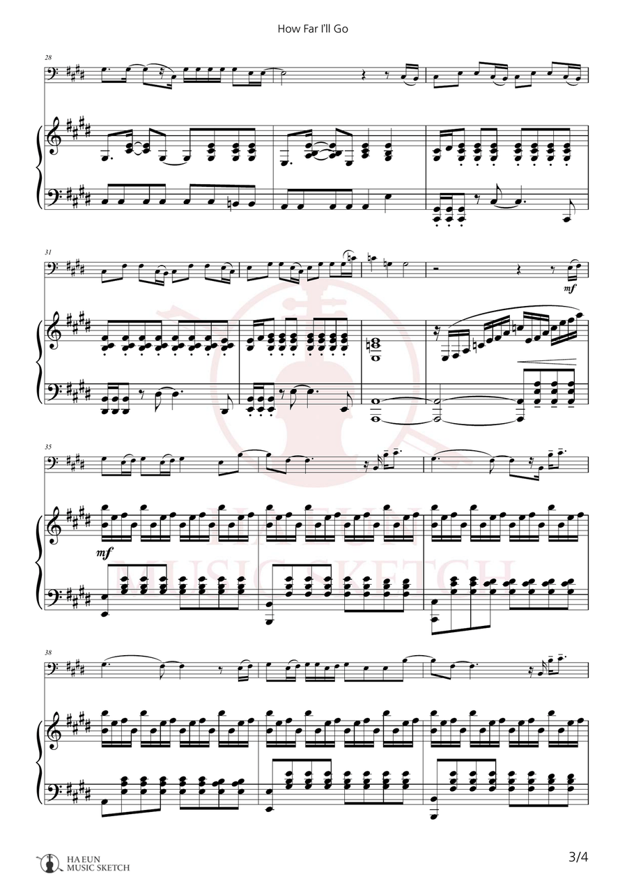 How Far I'll Go Chamber Music scores gallery preview page 3