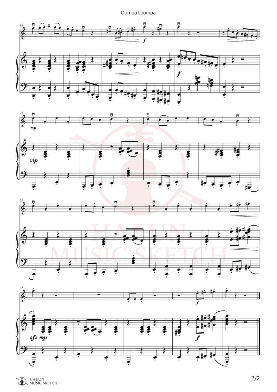 Oompa-Loompa-Doompadee-Doo Chamber Music scores gallery preview page 2