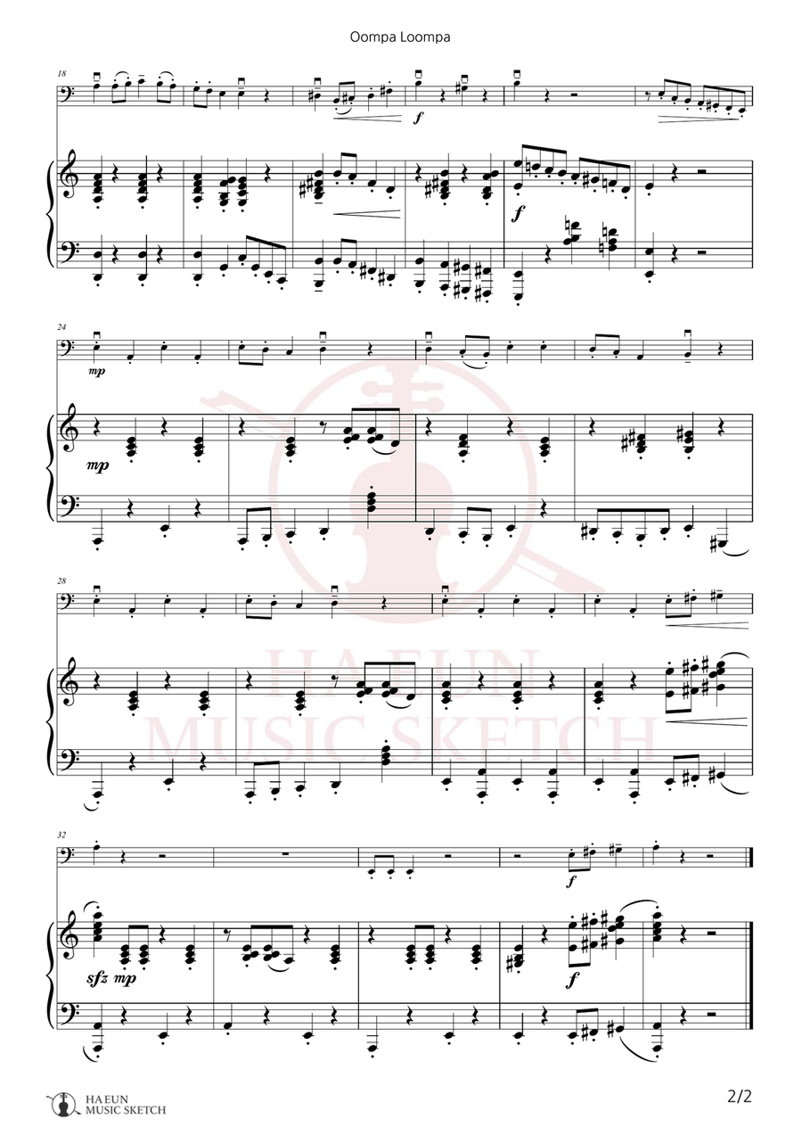 Oompa-Loompa-Doompadee-Doo Chamber Music scores gallery preview page 2