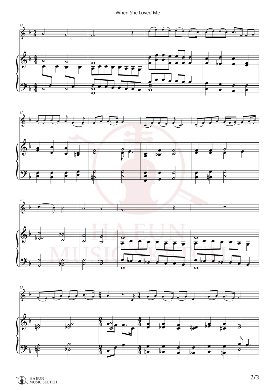 When She Loved Me Chamber Music scores gallery preview page 2