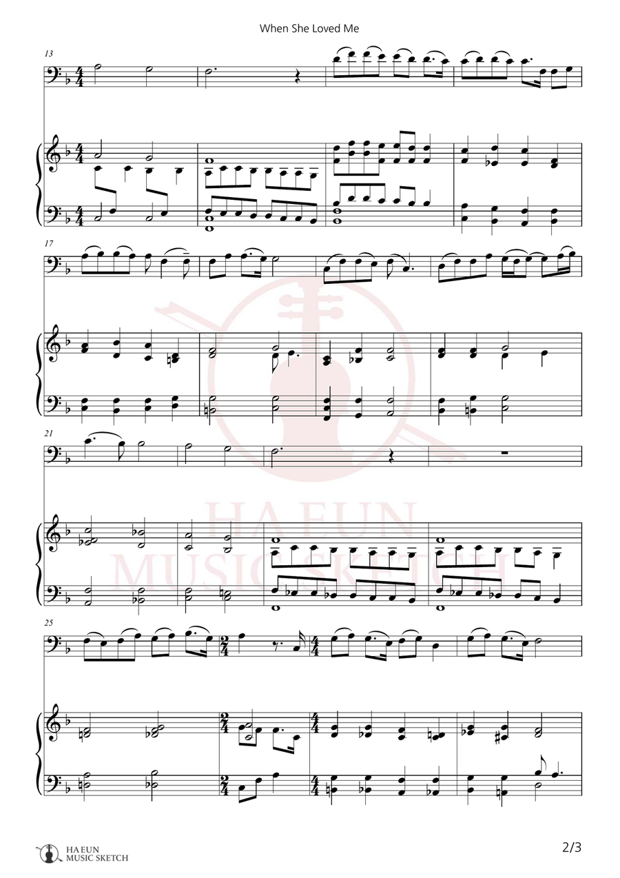 When She Loved Me Chamber Music scores gallery preview page 2