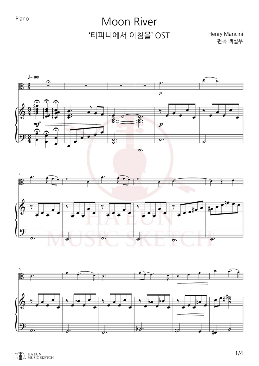 Moon River Moon River Chamber Music scores gallery preview page 1